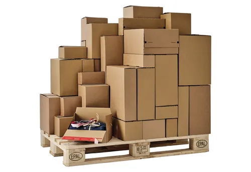 Colompac Box Größe S - Innenmaß 195 x 145 x 90 mm, braun, optimal stapelbar auf Europalette mit sicherem Selbstklebeverschluss und automatischem Boden