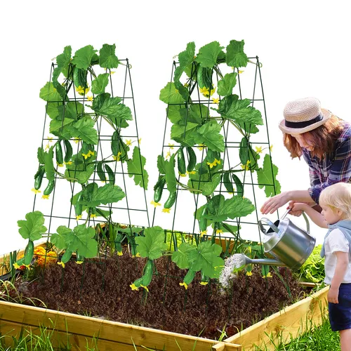 VEVOR 2er Set Rankhilfe A-Rahmen für Gurken in grün von Vevor
