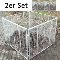 TRUTZHOLM Komposter 2x 100x100x80 cm - Robuster Metallkomposter - 2 x TRUTZHOLM Komposter aus feuerverzinktem Streckmetall, ideal für schnelles und umweltfreundliches Kompostieren. Einfacher, werkzeugloser Aufbau und langanhaltende Nutzung für jeden Hobbygärtner.