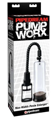 Pump Worx Max-Width Penis Enlarger, Clear & Black, 20,5cm