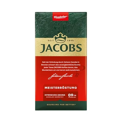 JACOBS Filterkaffee Meisterröstung 12x500g - Filterkaffee, aromatisch und kräftig, ideal für Kaffeeliebhaber, 6 kg gemahlener Röstkaffee für unvergesslichen Genuss.