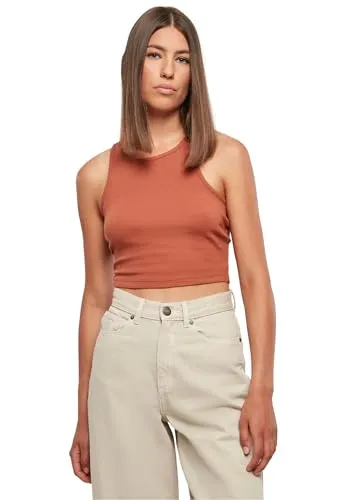 Urban Classics Ladies Cropped Rib Top Frauen Top braun XL