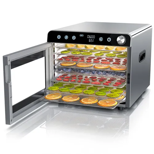 Arendo Dörrautomat 8 Dörrfächer Edelstahl Drehknopf 700W 30°C-85°C