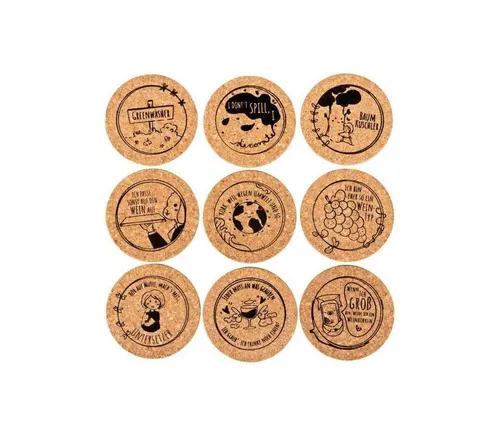 Glasuntersetzer & Bierdeckel Beige von Kork-Deko.de