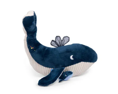 Moulin Roty Kuscheltier Wal 54cm – Plüschtier mit Spielmöglichkeiten - Entdecken Sie den MOULIN ROTY Kuscheltier Wal mit knisternden, klingelnden und rasselnden Elementen. Das Fühlen verschiedener Stoffe und versteckte Überraschungen fördern die Sinne Ihres Babys.