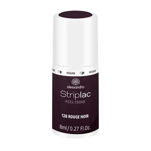 alessandro Striplac UV-Nagellack Rouge Noir – Schonend und langanhaltend – Einfache Entfernung dank Peel-Off-Technologie – Vegan und tierversuchsfrei – 8 ml