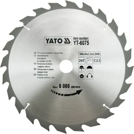 TCT BLADE FOR WOOD 300X24TX30 MM von YATO