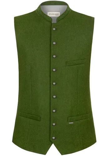 Stockerpoint Trachtenweste Devito grün 58 - Herren-Trachten, stilvolle waldgrüne Weste aus hochwertigem Wollmix, ideal für festliche Anlässe und traditionelle Veranstaltungen.