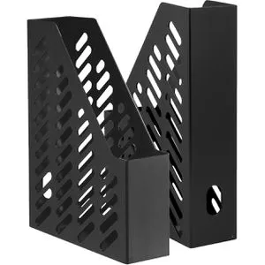 Han Stehsammler 1601-13, Klassik, A4, schwarz - Stehsammler für A4-Unterlagen aus robustem Plastik, mit Griffloch und Beschriftungsfeld - ideal für Ordnung im Büro und Zuhause.