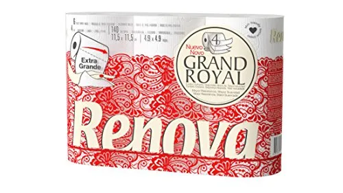 Renova Toilettenpapier 200105437 Renova Grand Royal 4-lagig – 6 Rollen, Large