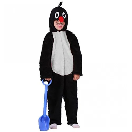 Krause & Sohn Maulwurf Kostüm für Kinder (Gr. 104-140) - Plüsch Overall für Kinder im Karneval oder Kinderfasching. Bequem und warm, ideal für fröhliche Verkleidungspartys.