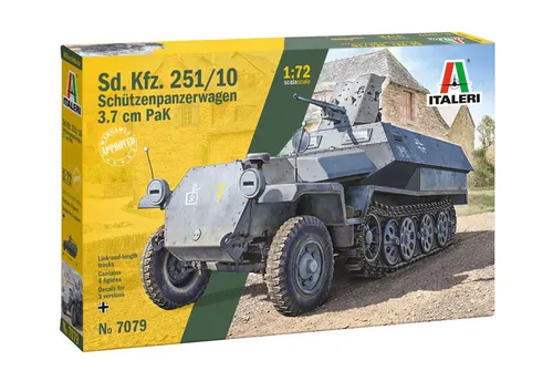 Italeri IT7079 Sd.Kfz 251 10 - 1:72 Plastic Model Kit, inklusive Decals für 3 Versionen und detaillierte Farbanleitung