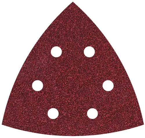 Wolfcraft 1780000 Deltaschleifpapier mit Klett, gelocht Körnung (num) 40 Eckmaß 105mm 5St.