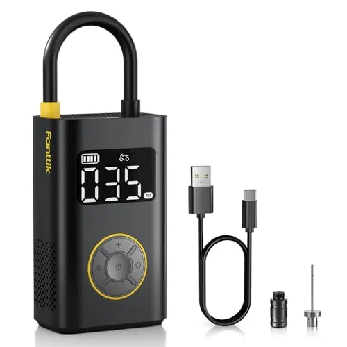 Fanttik X9 Pro Tragbare Elektronische Luftpumpe - Hochleistungs-Luftkompressor mit 10,3 BAR/150 PSI für schnelles Aufpumpen in nur 1 Minute. Ideal für Fahrrad, Auto und Motorrad. Kompakt, leicht und mit integrierter LED-Leuchte für einfache Handhabung bei Nacht.