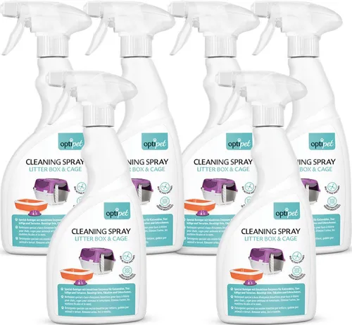 OptiPet Katzentoiletten Reiniger Spray (500ml) - Effektiver Geruchsentferner - Der OptiPet Katzentoiletten Reiniger (500ml) entfernt zuverlässig Gerüche und hartnäckige Verschmutzungen. Ideal für Katzenklos, Tierkäfige und Terrarien. Mit innovativer Formel für eine gründliche Reinigung ohne aggressive Inhaltsstoffe.