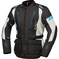 IXS Lorin ST Textiljacke - Wasserdicht in Schwarz/Hellgrau/Blau, 4XL - Motorradjacke aus 450D Polyester, wasserdicht und atmungsaktiv mit herausnehmbarem Thermofutter für ganzjährigen Fahrkomfort.