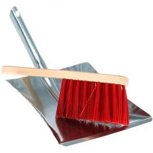 Nölle Kehrgarnitur Metall, verzinkter Düllgriff, Kehrset mit Kehrschaufel und Handfeger