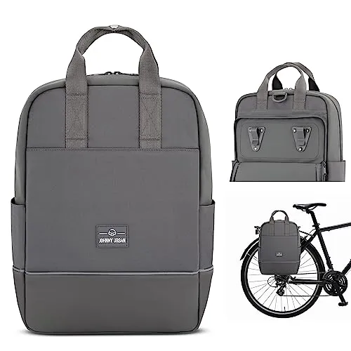 Johnny Urban JONA MEDIUM BIKE - 2in1 Rucksack und Fahrradtasche - Fahrradtasche mit gepolstertem Laptopfach für Geräte bis 14 Zoll, wasserabweisend und nachhaltig aus recyceltem PET-Material, ideal für Pendler und Wochenendausflüge.