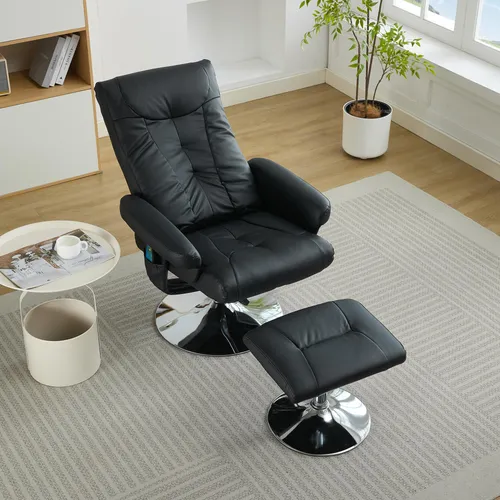 MODFU Relaxsessel mit Hocker und Heizfunktion – 360° drehbar