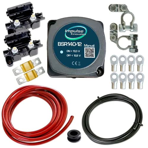 Zweitbatterieset 12V Trennrelais BSR140-12 140A - Hochwertiges Batterie-Trennrelais für Wohnmobile, mit 6m Vollkupferkabel für optimale Leistung und zuverlässige Stromverteilung. Ideal für Oldtimer und Tuning-Projekte.