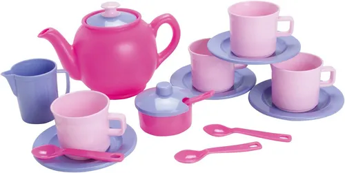 Andreu Toys Andreu Toys014398 Dantoy 4 People Princess Tea Set - Farbenfrohes und stabiles Rollenspielzeug, ideal für fantasievolles Spielen und hochwertige Qualität aus Dänemark