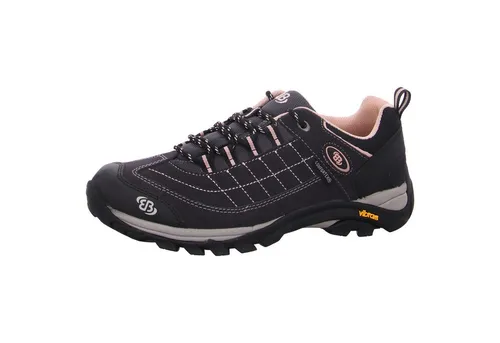 Brütting Mount Crillon Low Damen Outdoor- & Trekkingschuh - Grau/Rosa, 37 EU - Wanderschuhe mit robustem Leder-Obermaterial und hochwertiger Vibram-Sohle für besten Grip auf jedem Terrain.