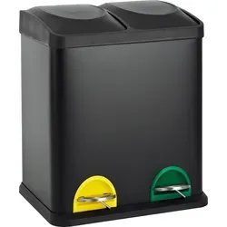 Svita Mülltrennsystem TC2X15 - 2er-Mülleimer in Schwarz - Praktisches Mülltrennsystem mit 2 x 15 l Fassungsvermögen, pflegeleicht und elegant. Ideal für eine umweltfreundliche Abfalltrennung in der Küche.