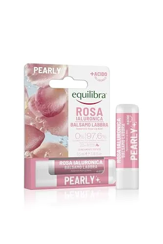 Equilibra, Rosa Hyaluron-Lippenbalsam mit Damaszener-Rosenwachsen und Centifolia, Hyaluronsäure, Pearly, für bis zu 24 Stunden*, zart parfümiert, 5,5 ml