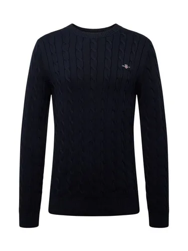 GANT Herren Cotton Cable C-Neck Pullover, Evening Blue, XXL von GANT