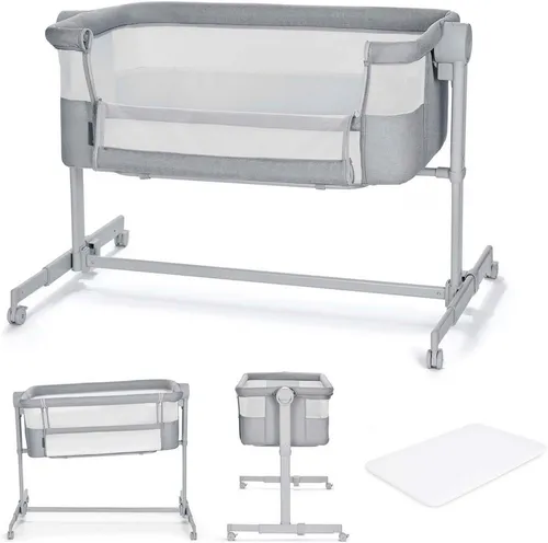 Kinderkraft Beistellbett Neste Up 2 – 2-in-1 Babybett - Praktisches 2-in-1 Beistellbett, ideal für Eltern, die Nähe zu ihrem Neugeborenen suchen. Verstellbare Höhen und eine halbfeste Matratze sorgen für optimalen Schlafkomfort und Sicherheit.