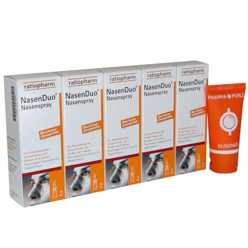 Pharma Perle NASENDUO 5x 10ml Erwachsene I Nasenspray I schnelle Hilfe bei Schnupfen I mit give-way
