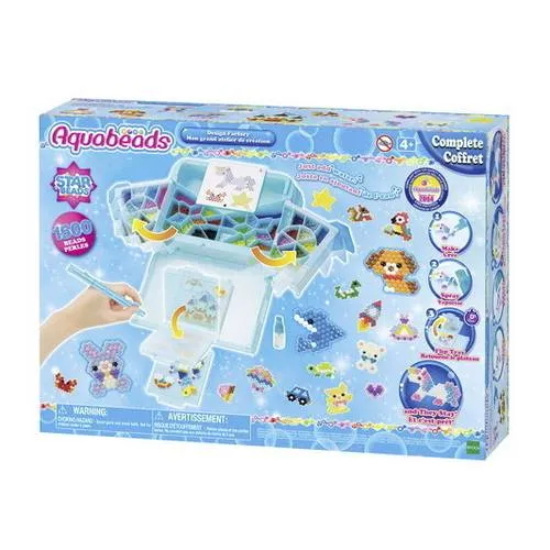 Aquabeads 31775 Designfabrik - Kreatives Bastelset für Kinder ab 4 Jahren mit 1500 Perlen, fördert die Feinmotorik und Kreativität beim Gestalten von einzigartigen Designs.