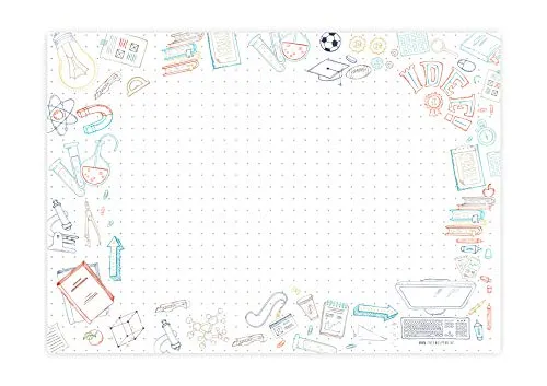 Friendly Fox Back to School Schreibtischunterlage Papier, XXL Notizblock DIN A2 zum Abreißen, Mal- und Schreibunterlage, Schreibtischunterlage Kinder