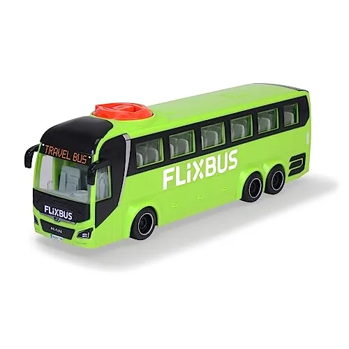 Dickie Toys MAN FlixBus Grün - Lenkbarer Spielzeugbus für Kinder - Fahrzeuge & Rennwagen für Kinder: Lenkbarer Bus mit Freilauf-Funktion und realistischer Detailtreue, fördert spielerisch die Motorik und sorgt für stundenlangen Fahrspaß.