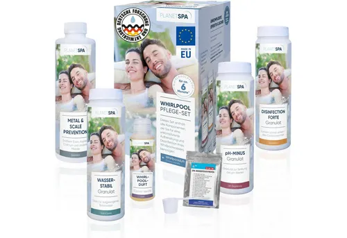 Planet Spa Poolpflege Whirlpoolpflege Komplett-Set, 7-teilig - Umfassendes 7-teiliges Set für die perfekte Whirlpoolpflege. Ideal für Süßwasser, sorgt für optimalen Chlor- und pH-Wert. Sicherheitshinweise beachten!