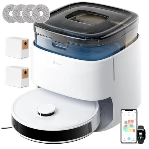 LEFANT M3 Gen2 Saugroboter mit Wischfunktion, 12000 Pa Saugleistung, Automatische Staubentleerung, LiDAR Navigation, Teppicherkennung, Freemove 3.0 App & Sprachsteuerung, 8 Wochen Hands-Free Reinigung