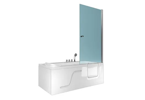 AcquaVapore Seniorendusche Wanne mit Tür S17D-TH-L-ALL - Praktische Dusche und Wanne in einem, ideal für Senioren. Sicherheitsglas und hochwertige Materialien sorgen für Sicherheit und Komfort beim Baden in vertrauter Umgebung.