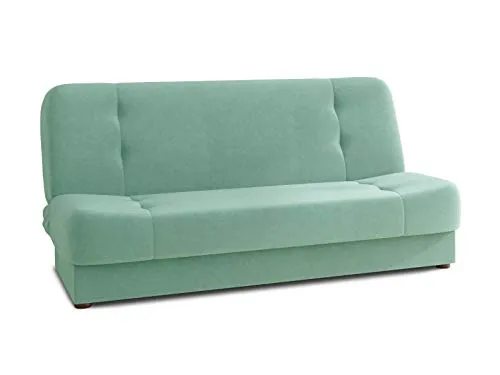 Schlafsofa Sena - Komfortables Sofa mit Schlaffunktion - Sofas & Couches mit Schlaffunktion (Schlaffläche: 195x120 cm) und praktischem Bettkasten für optimalen Stauraum. Modernes Design in Mintgrün, ideal für jedes Wohnzimmer.