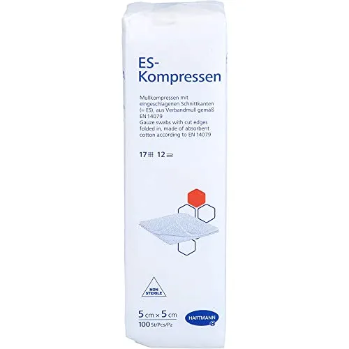 ES-KOMPRESSEN unsteril 5x5 cm 12fach 100 St von ES KOMPRESSEN