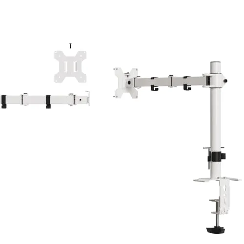 LMG Monitor-Wandhalterung, 33-69 cm, Weiß, VESA 75x75/100x100, Schwenkbar, für Praxis & Büro (Weiß)