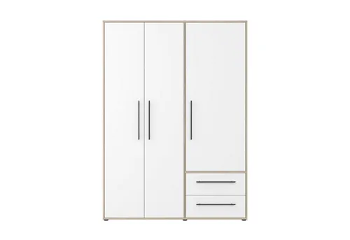 freiraum Drehtürenschrank MOKKARIS in Sonoma Eiche/Weiß - 144,4x200,1x58,8cm (BxHxT)