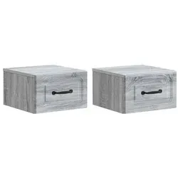 vidaXL Wandmontierter Nachttisch 2 Stk Graues Sonoma 34,5 x 33 x 20 cm