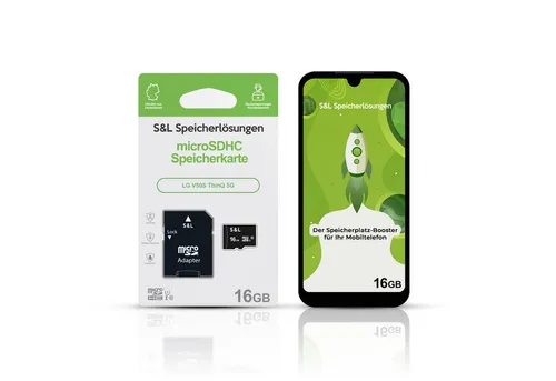 Tec-Expert microSD Karte S&L für LG V50S ThinQ 5G Speicherkarte (16 GB, Class 10, microSDHC)