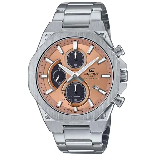CASIO EDIFICE Chronograph EFS-S570D-5AUEF - Chronograph mit Solar-Antrieb, edelstahlfarbenem Gehäuse und Wasserdichtigkeit bis 10 bar – ideal für stilbewusste Herren.