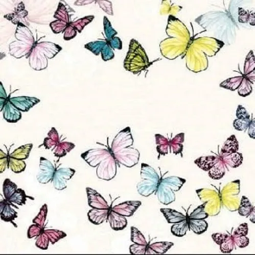 Ambiente Luxury Paper Products Papierserviette Blatt ca. 33 Tropische Blätter / Schmetterling / Pflanzen / Tieren, (20 St), Sommer / Frühling / Tischdeko /Decoupage /Serviettentechnik