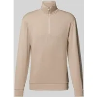 SELECTED HOMME Sweatshirt mit Troyer-Kragen Modell 'MANUEL' in Sand, Größe XXL