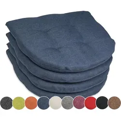 sunnypillow Stuhlkissen 4er Set 40x40 in blau von sunnypillow