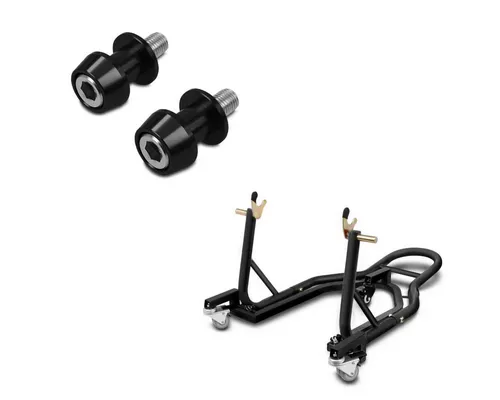 ConStands Motorradheber Set mit Rangierhilfe und Racingadapter S7 - Autoteile: Praktisches Set für sicheres Anheben und Rangieren von Motorrädern, inklusive Prismabuchsen-Racingadapter für optimale Stabilität.
