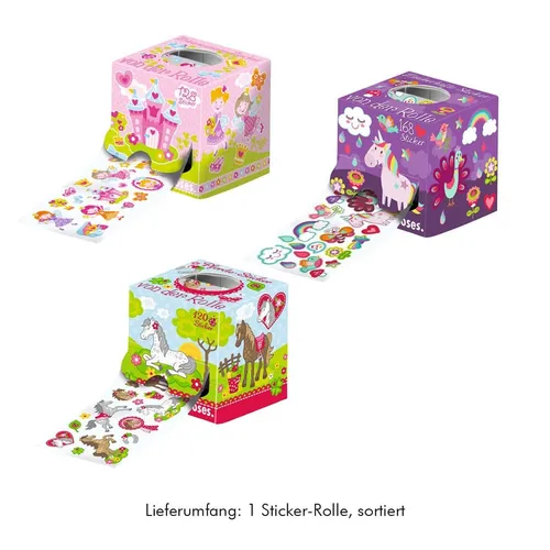 Produktbild Moses Glitzer-Sticker von der Rolle für Mädchen, sortiert