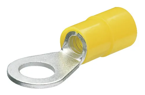 Knipex-Werk Kabelschuhe 97 99 177 – 100 Stück - Ringkabelschuhe in gelb, ideal für Kabeldurchmesser von 4-6mm². Robuste Nylon-Isolation und reinverzinntes Kupfer sorgen für zuverlässige Verbindungen bei max. 600 V.